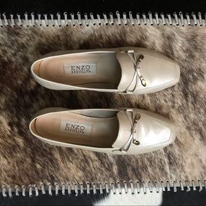 Pearly leather flats